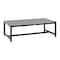 Armen Living Royal 4 Piece Black Aluminum and Teak Outdoor Seating Set with Dark Gray Cushions 840254332829 - alternate 5